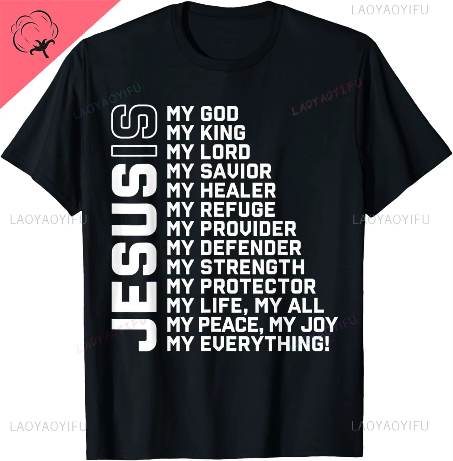 Jesus Is My God My King My Lord My Savior Christian T-Shirt Funny Jesus Clothes T Shirt for Men Ropa Hombre