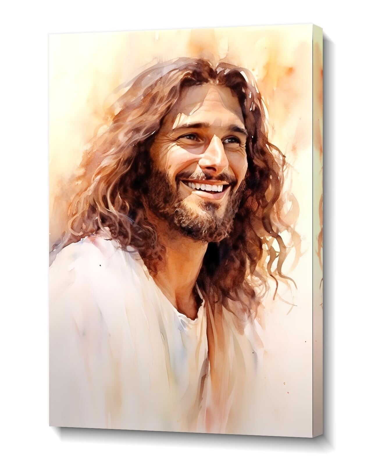 Jesus Christ Canvas Wall Art Jesus Smile Pictures Print Catholic Painting Rel...