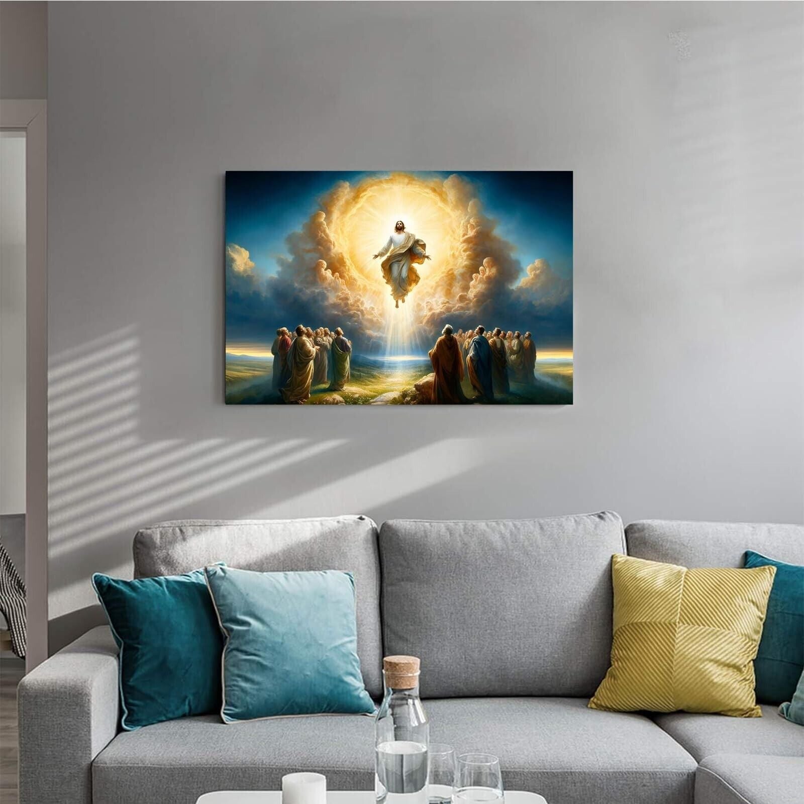 Jesus Canvas Wall Art, Jesus Picture, Christian Posters Print Mural, Bedroom,...