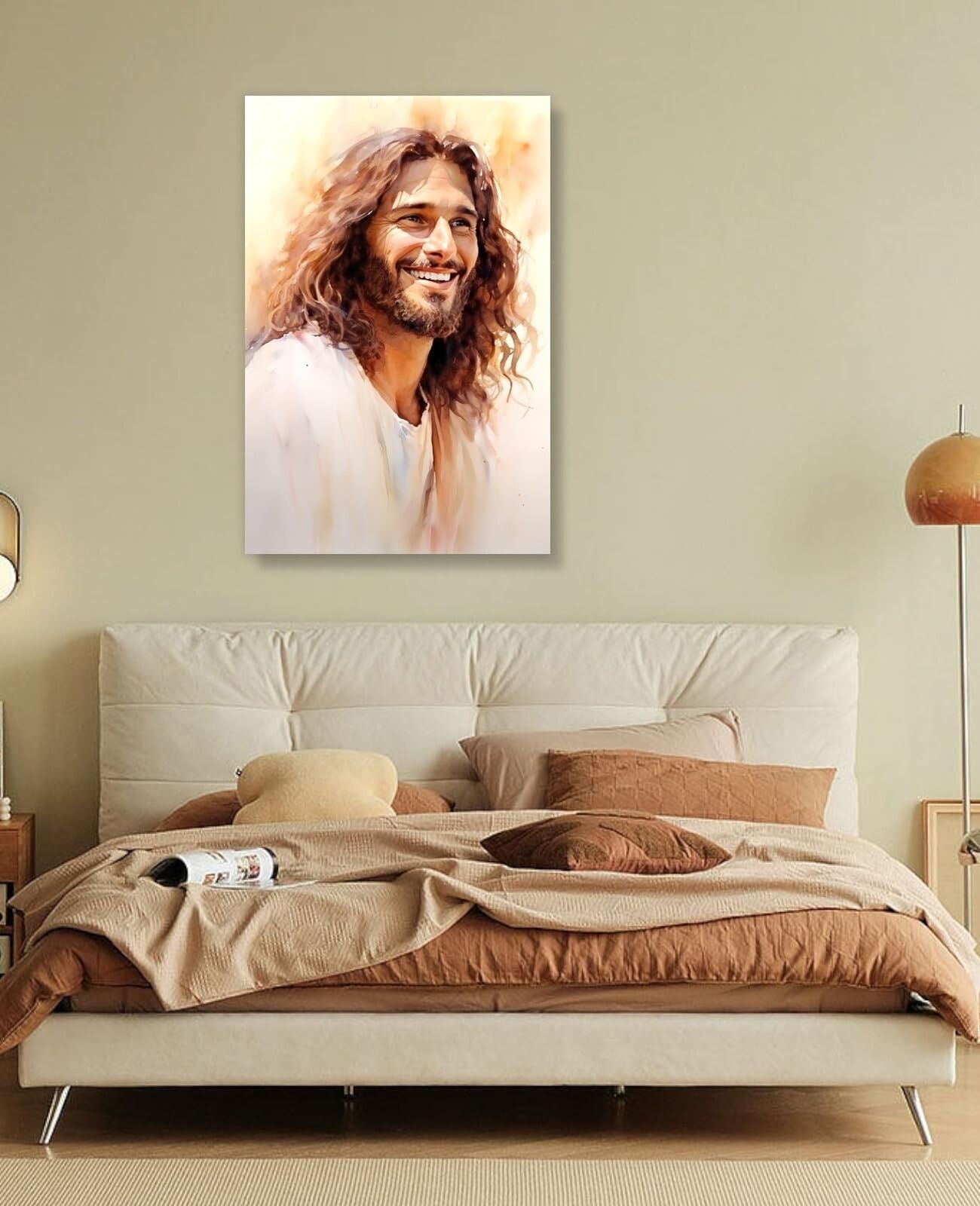 Jesus Christ Canvas Wall Art Jesus Smile Pictures Print Catholic Painting Rel...