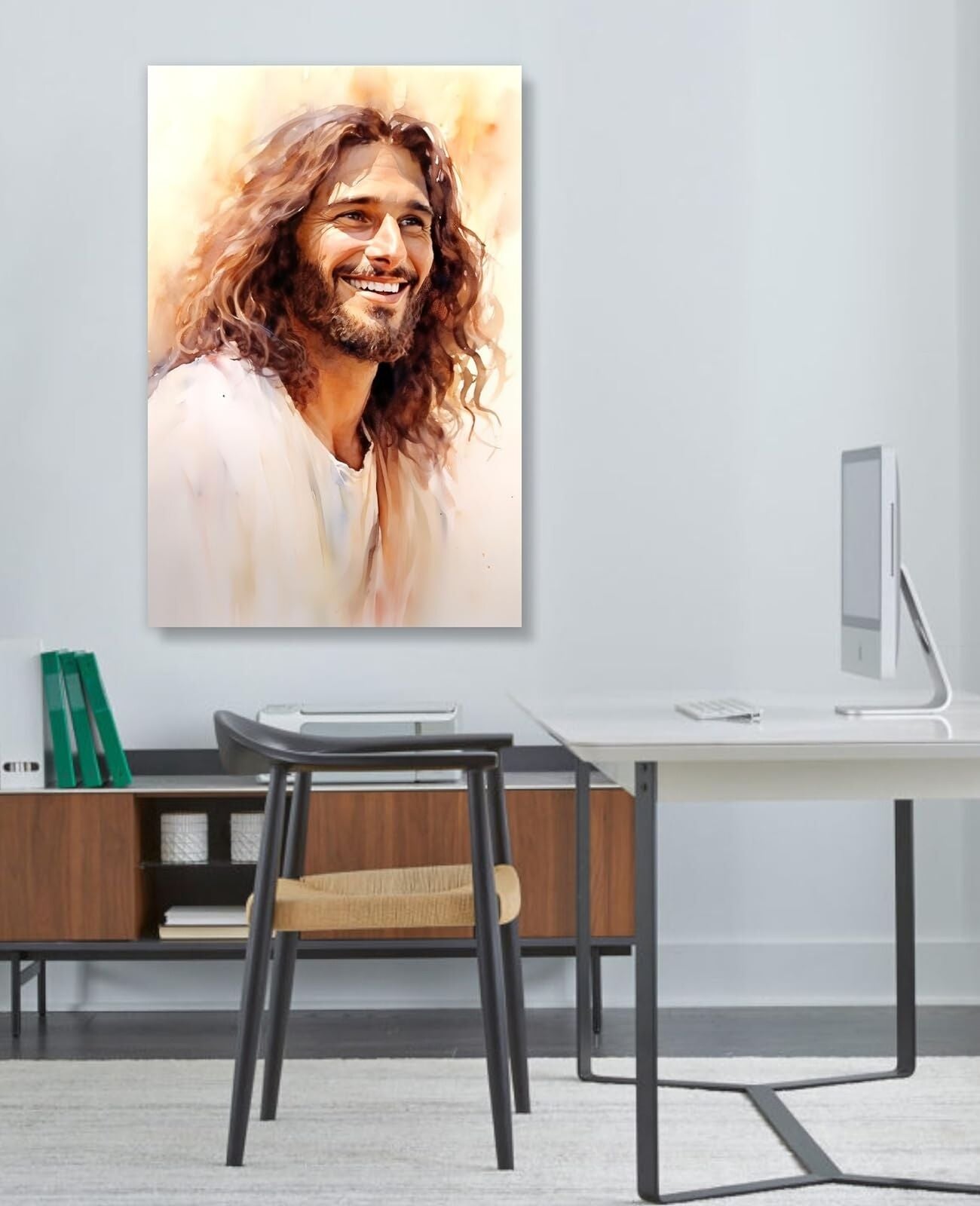 Jesus Christ Canvas Wall Art Jesus Smile Pictures Print Catholic Painting Rel...