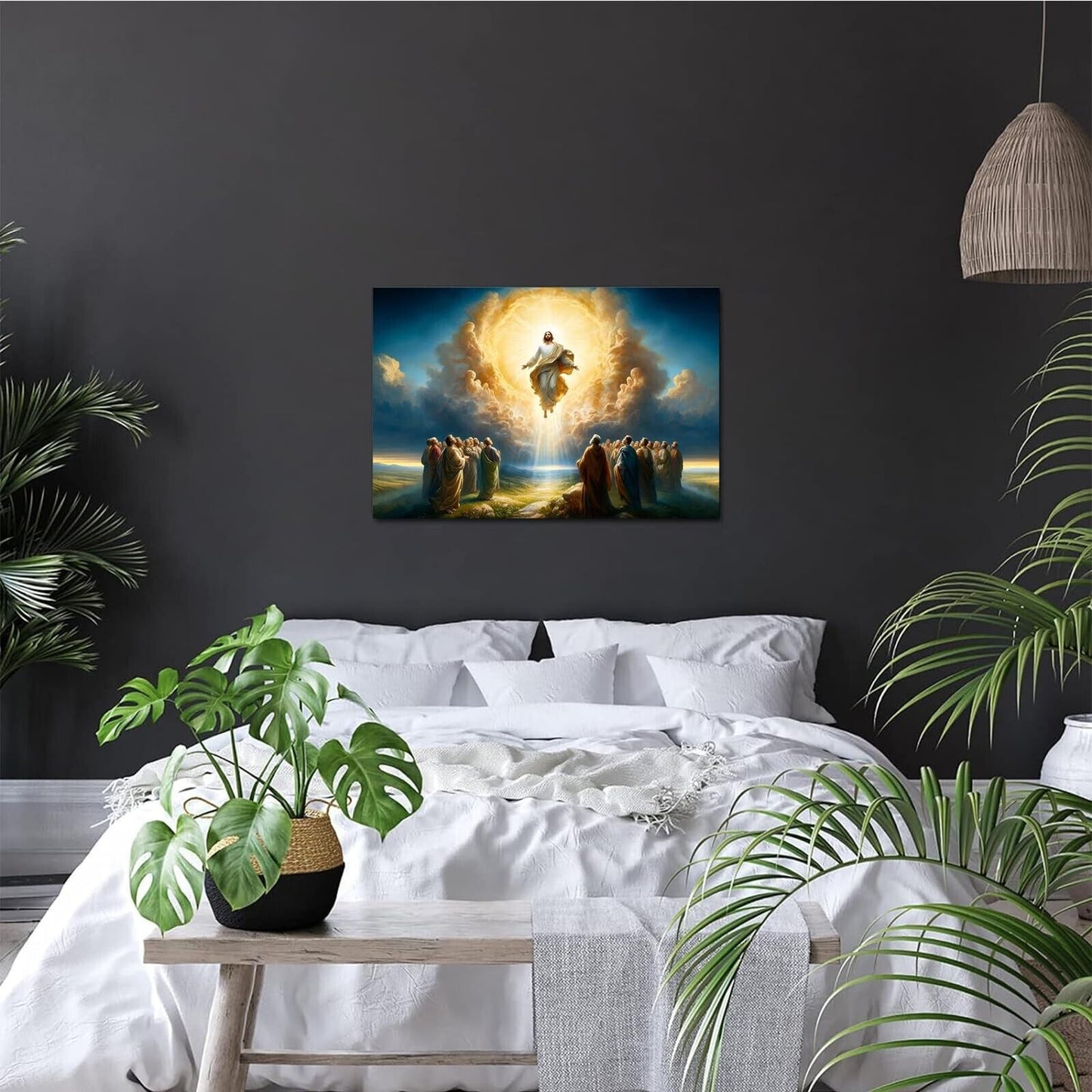 Jesus Canvas Wall Art, Jesus Picture, Christian Posters Print Mural, Bedroom,...