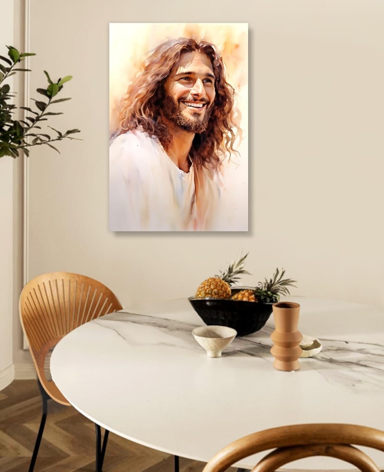 Jesus Christ Canvas Wall Art Jesus Smile Pictures Print Catholic Painting Rel...